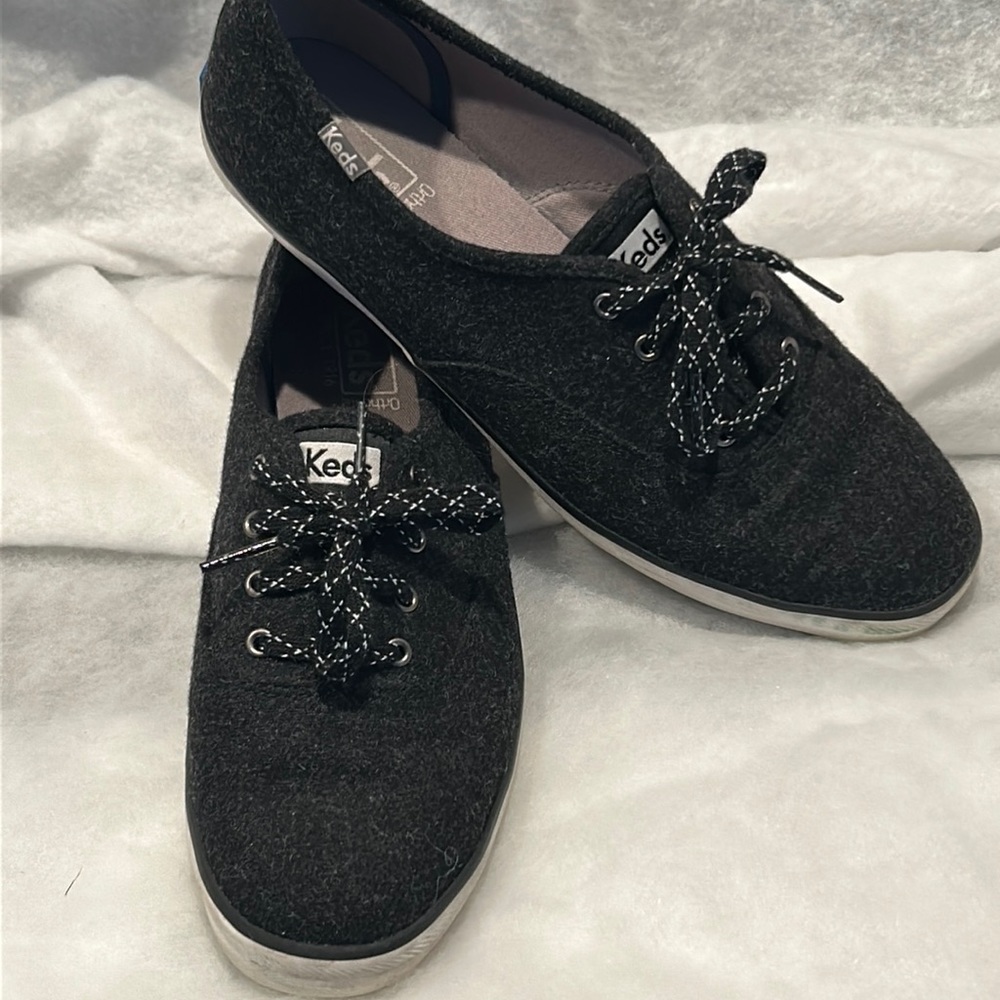 Keds Wool Blend Women Shoes WF57208 Charcoal Lace Up Sneaker Ortholite